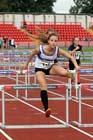 Girls under-13s 75 metres hurdles at the Gateshead Tartan Games Open.